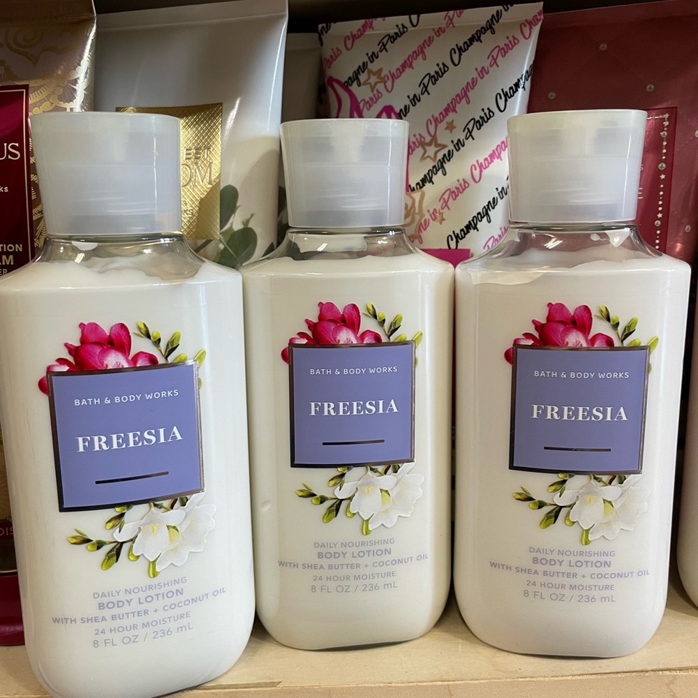 - 3 Bath & Body Works Freesia Body Lotion - White